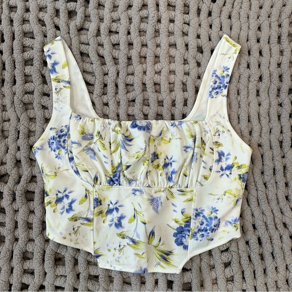 asos design curve floral corset top - Picture 1 of 4